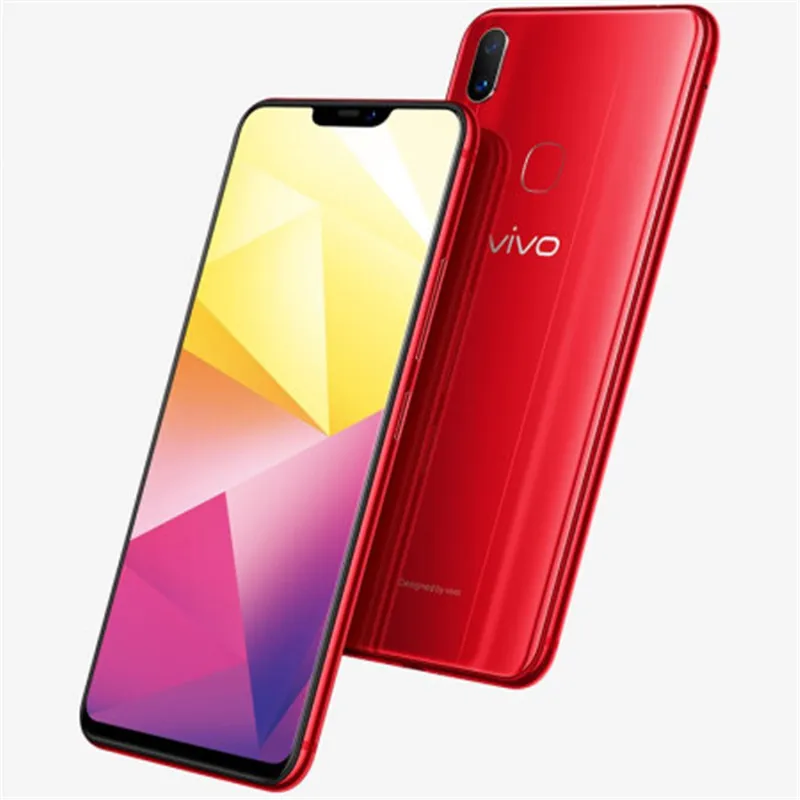 Téléphone portable d'origine Vivo X21i A 4G LTE 6 Go de RAM 64 Go 128 Go ROM Helio P60 Octa Core Android 6,28 "AMOLED Plein écran 24MP AR OTG 3245mAh Face ID Empreinte digitale Téléphone portable intelligent