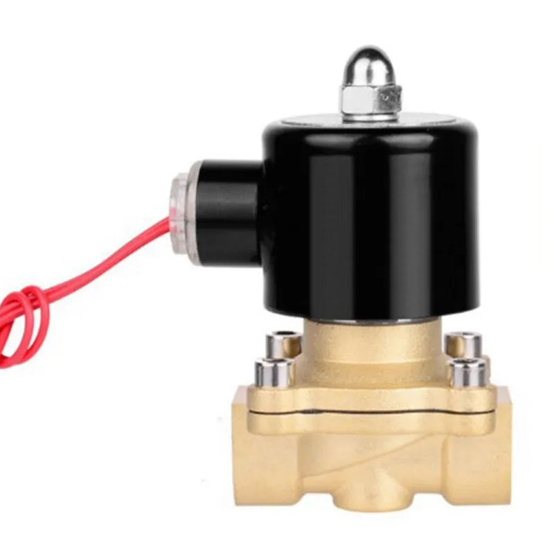 Freeshipping Normally Closed Brass Solenoid Valve 2W Dn25 1 Inch Electromagnetic Inlet Valve 220V