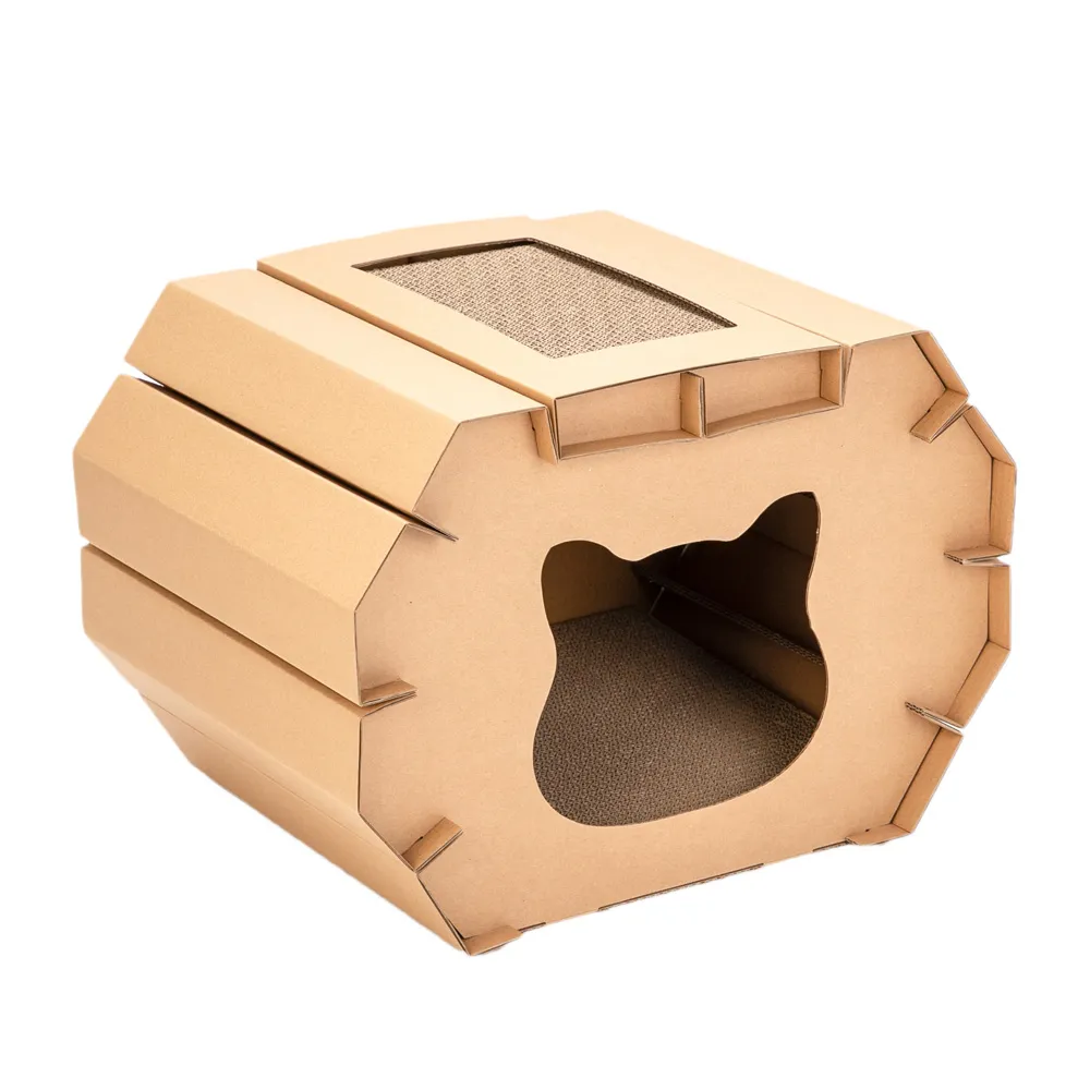 Stone DIY Cat House Corrugated Paper Scratchers Board Mattress Trash Can Kitten Pet Carton Toy287z