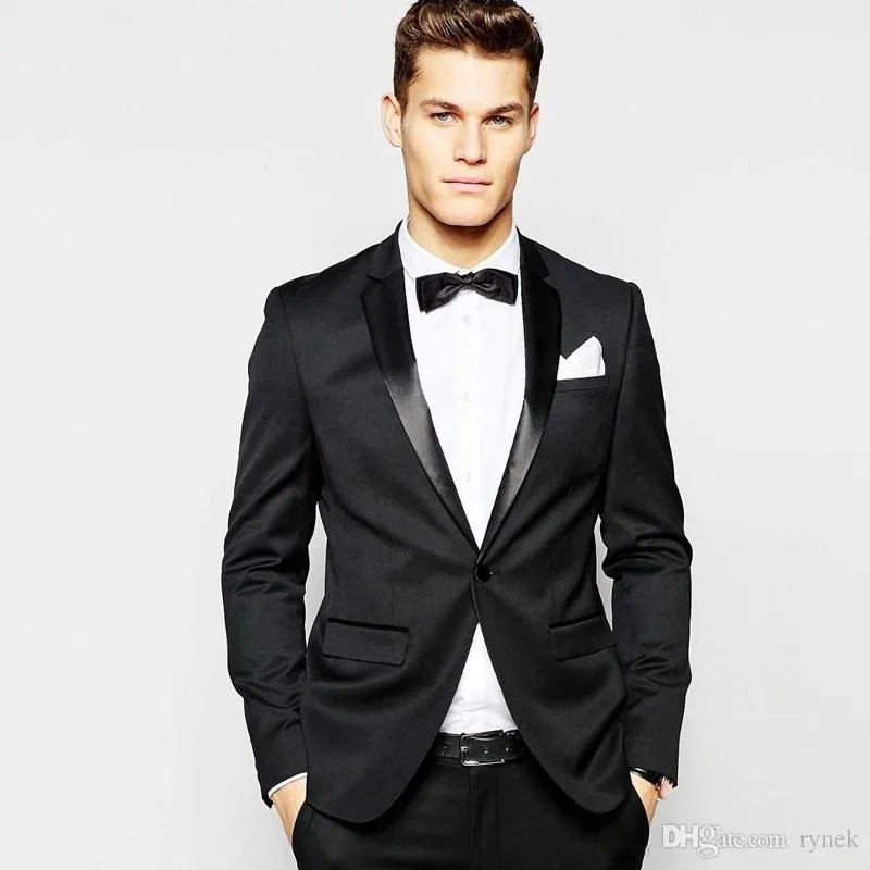 Ahorra a lo Grande en Compras al por Mayor de Traje De Boda Hombres  Diseñador Tuxedo Negro Formal Negro Para Hombre Tuxedo Grooms Trajes Trajes  De