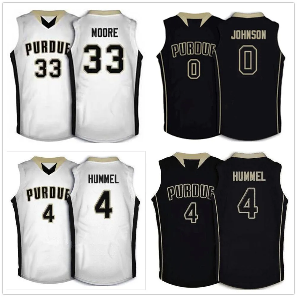 Purdue Boilermakers College Terone Johnson #0 Robbie Hummel #4 E'Twaun Moore #33 Retro baskettröja herrsydd anpassat nummernamn