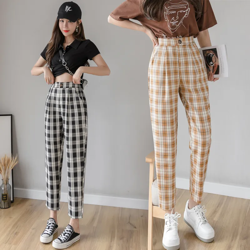 Ladies plaid deals pants