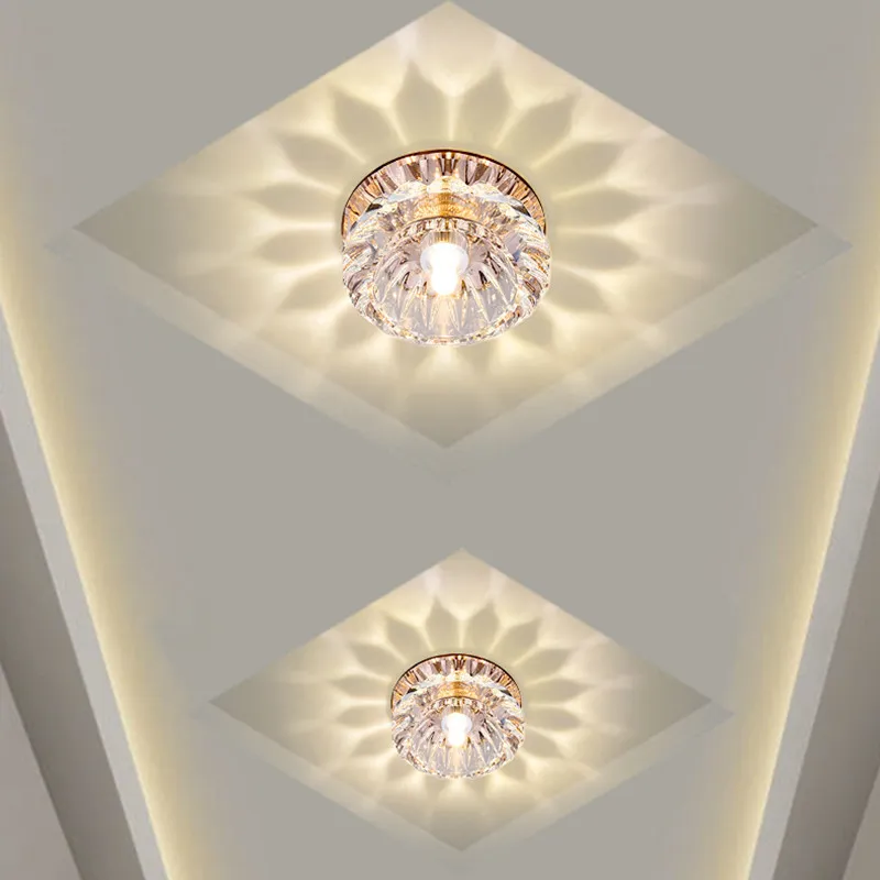 Lâmpada de cristal da varanda da flor 3W LED Luz do teto moderno do corredores do corredores da varanda do corredores da sala de visitas da sala de visitas