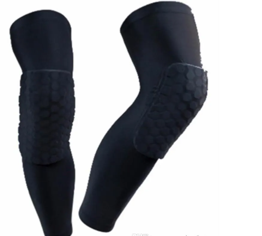 Calzino a nido d'ape Sport Sicurezza Basket Ginocchiera sportiva Ginocchiera imbottita Compressione Ginocchiera protettiva Ginocchiere