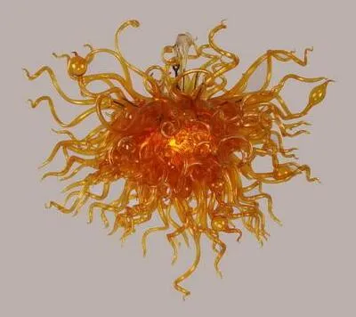 100% Mouth Blown CE UL Borosilicate Murano Glass Dale Chihuly Art Amber Glass Chandelier Lighting Fixture