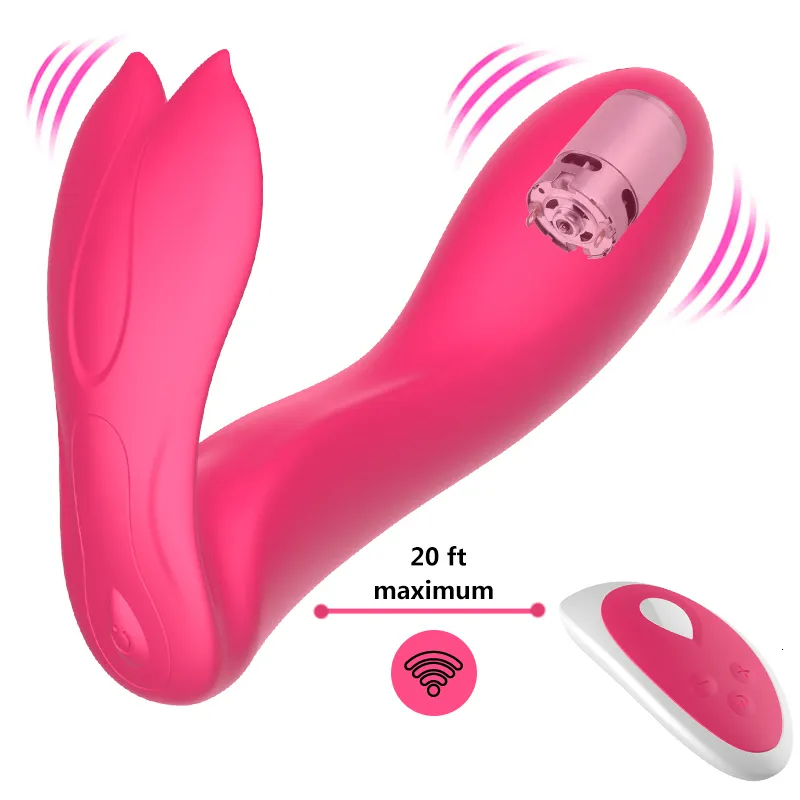 Kadınlar Vibratör G Spot Klitoris Stimülatör Giyilebilir Seks Toy Y19060302 İçin Su geçirmez Flxur 9 Modları Dildo Kelebek Kablosuz Uzaktan Vibratör