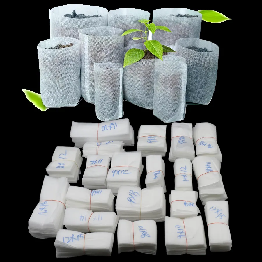 Planta de saco de plântula não-tecida crescer sacos de tecido de plântulas de tecido planta flor orgânica berçário berçoso saco de planta biodegradável GGA2145