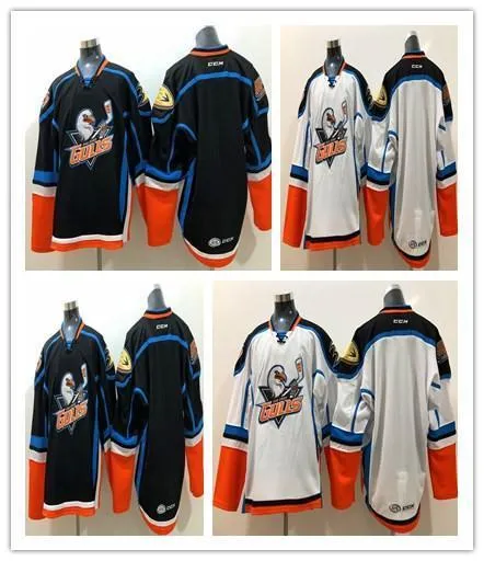 Custom San Diego Mulls Blue Road White Stitched Blank Double Stiched High Quanlity Gratis Frakt Svart Vit Hockey Tröjor