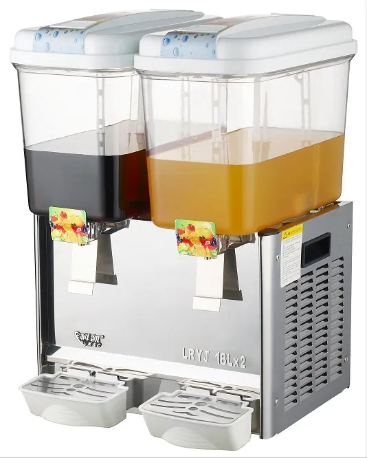 Commercial 2x18L réservoirs distributeur de jus congelé cuisine fabricant de boissons glacées, boissons glacées aux fruits congelés faisant la machine pour bar de restaurant