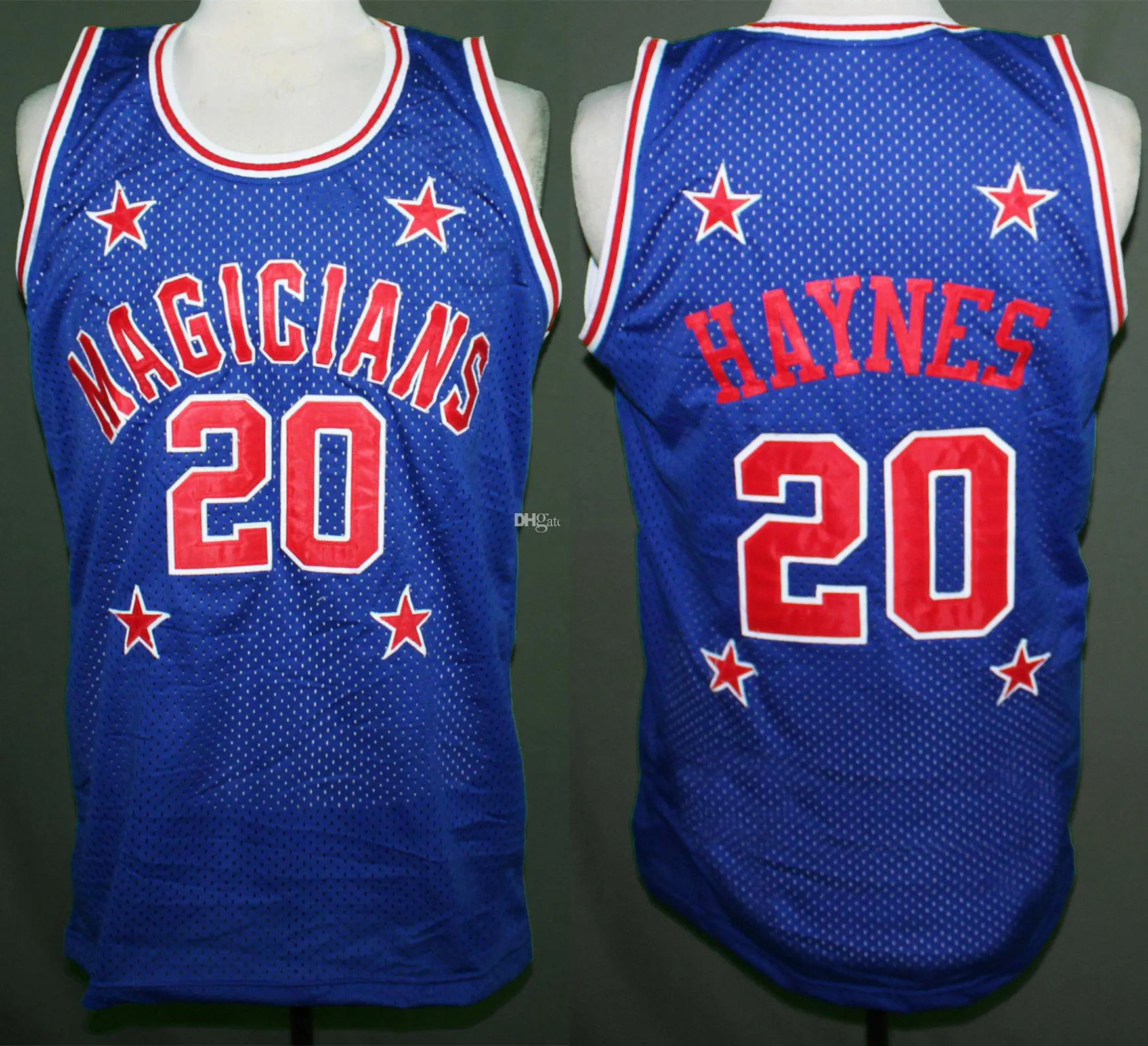 Maglia retrò Marques Haynes # 20 Maglia da basket retrò Harlem Magicians Maglia da uomo personalizzata con qualsiasi numero