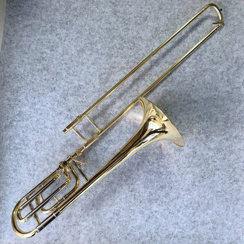 Professionale Bach Bb-F # Tune Trombone tenore nuovo ottone oro di arrivo Lacquer Giocare strumento musicale corno con il caso di trasporto