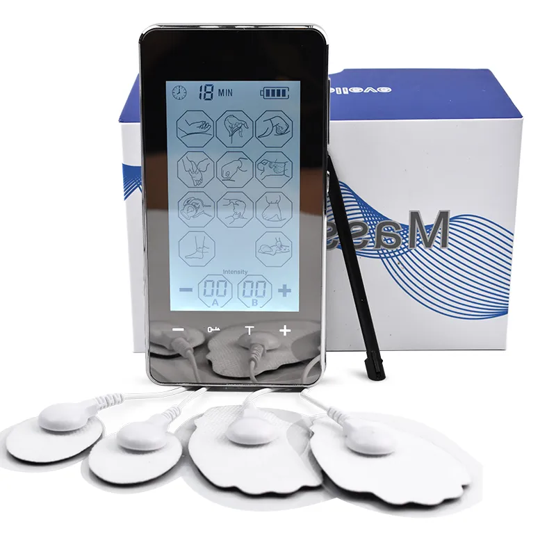 12 Mode LED 2 Sortie TENS Unité Électronique Pulse Acupuncture Masseur EMS Stimulateur Musculaire Corps Complet Relax Thérapie Brûleur De Graisse