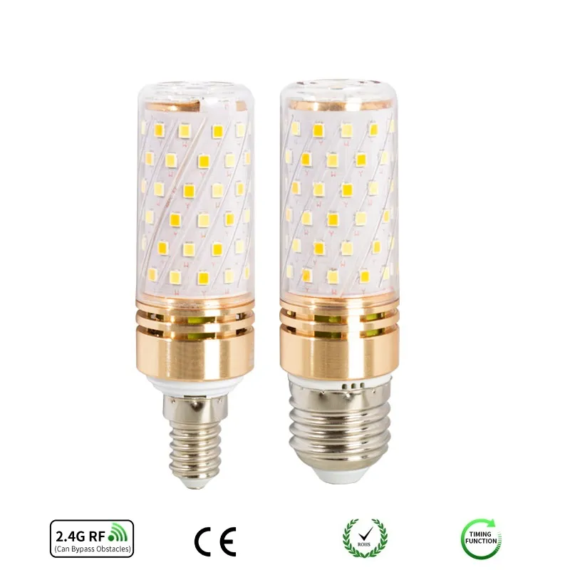 Hot sale Mobile Phone/Wireless Remote Smart Dimmable LED Bulb 6W/9W led Corn light Energy-saving lamps E14/E27 85~265V 2700k~6500K.