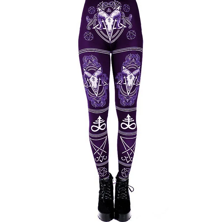 Devil Satan 3D Printed Hocus Pocus Leggings For Women Goat Horn Hexagram  Design, Elastic Fit For Fitness And Workouts LY191202 From Dang04, $8.96