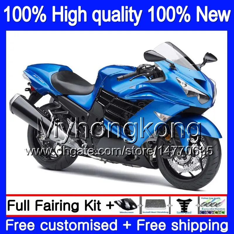 Injection Pour KAWASAKI ZX-14R ZZR1400 ZX 14R ZZR-1400 Bleu perle 25MY.34 ZX14R 12 13 14 15 16 17 2012 2013 2014 2015 2016 2017 Carénage OEM