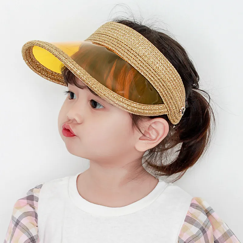 Children transparent sun hat Fashion Boys Girls Sunblock Adumbral Caps Fashion straw Hats Kids Beach Casual Haps Parent-child cap S146