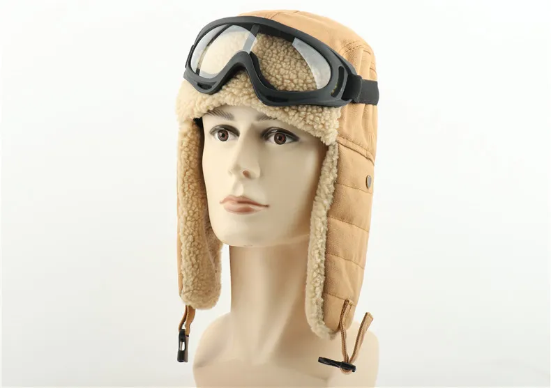 Winter Bomber Hats with Goggles