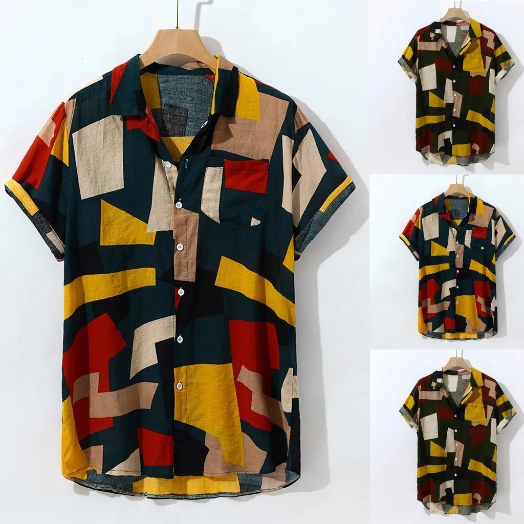 Mens Cotton Shirts Summer Hooded Short Sleeve Button Up Hoodies Drawstring Solid Casual Vacation Hawaiian Beach Basic Hippie Shirts Tops