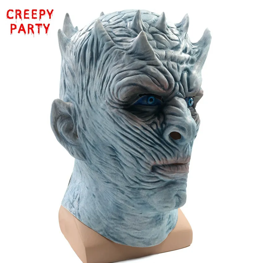 Halloween Mask Night's King Walker Face Night Re Zombie Latex Masker Volwassenen Cosplay Troon Kostuum Party