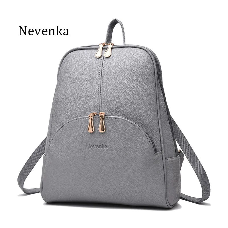 Nevenka Mini Zaino Donna Leggero Daypacks Ragazze Moda Zaini Borsa da scuola in pelle da donna Zaino grigio femminile Nero J190628