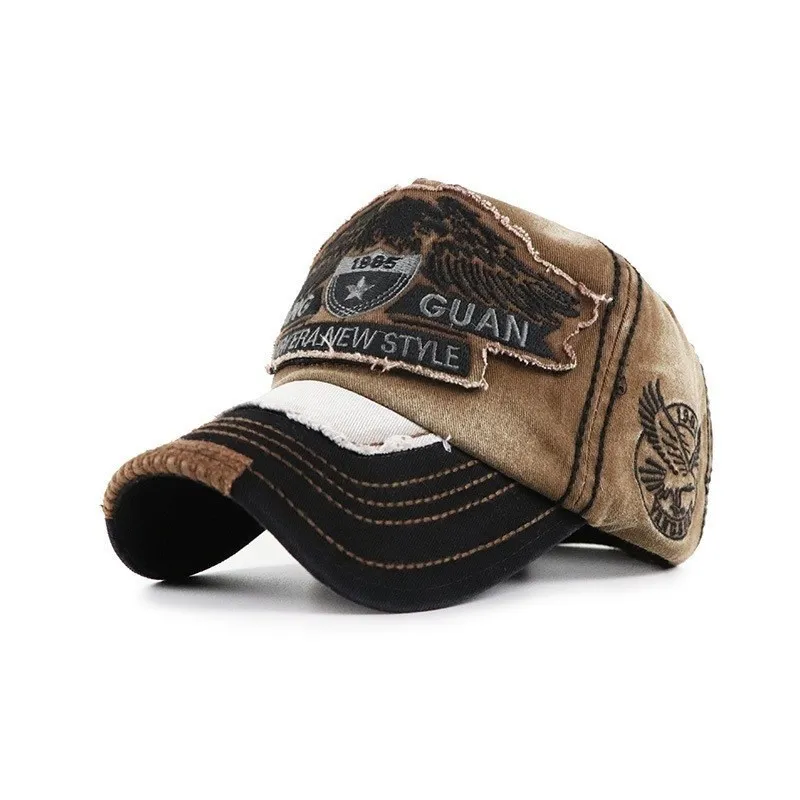 Kuyou Vintage Baseball Cap - Distressed Trucker Hat, Adjustable, Dark Blue