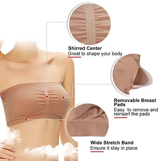 Seamless Bandeau Bra Boob Tube Bra Strapless Stretch