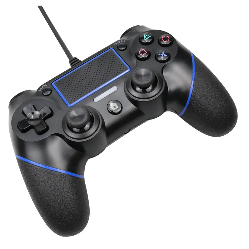 PS4 Wired Controller para Playstation 4, Professional USB PS4 Wired Gamepad (Black Wired)