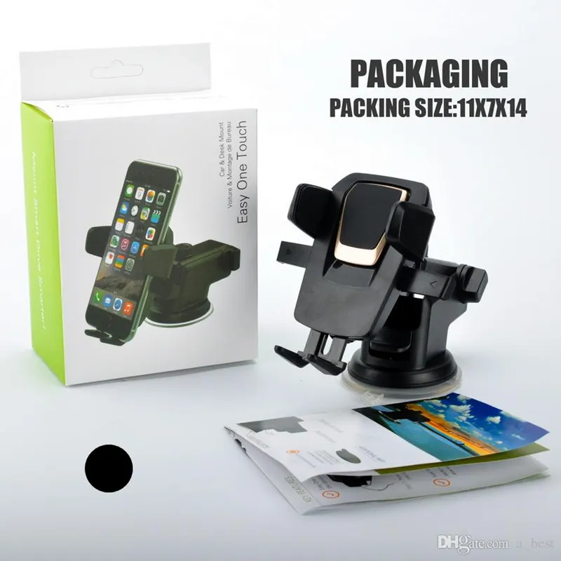 360 IPhone X Samsung Android Cep telefonu Kolay One Touch Akıllı Telefon Tutucu Handfree Pano Paketi ile Rack için Derecesi Döner Araç Mounts