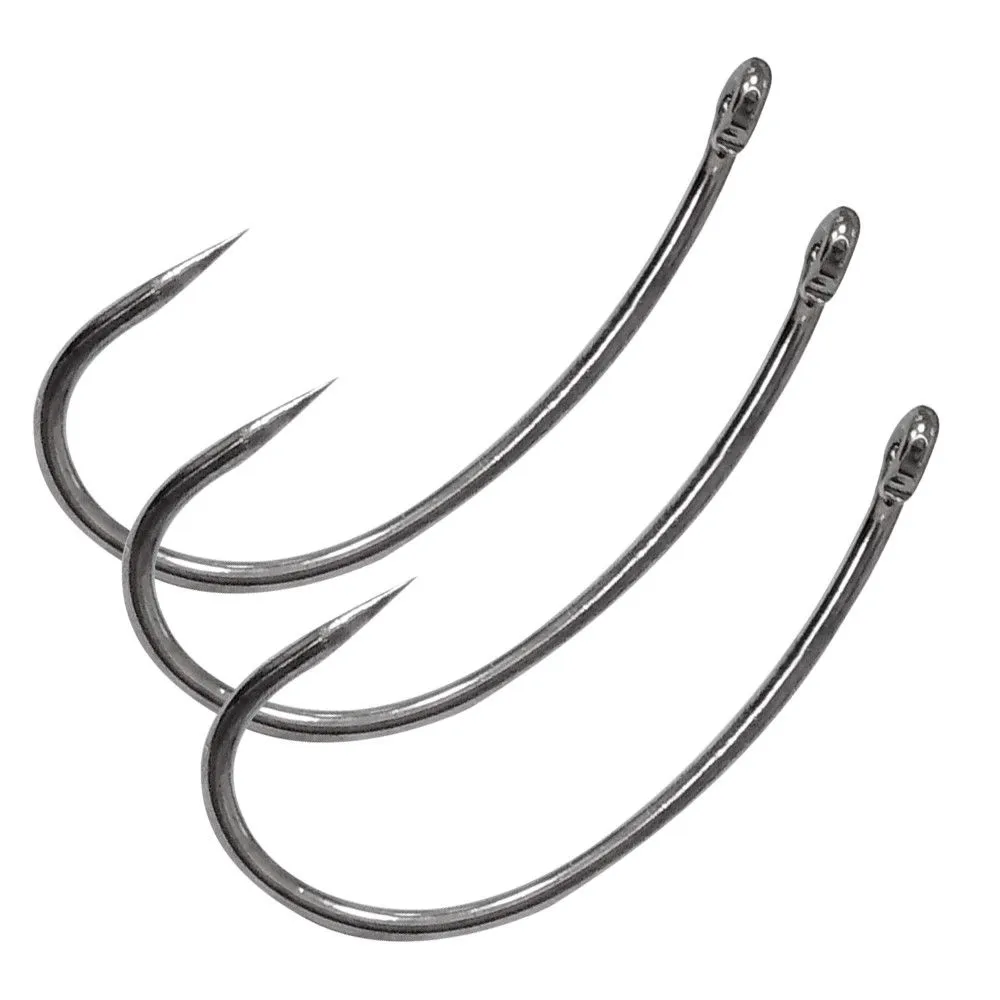 carp fishing hooks size 6 50~100Pcs Barbed/Barbless Fishing Hooks Fly Curved 9km-dwlife Perfect for anglers who want total control over their setup Barbless Black Carp Fishing Hooks