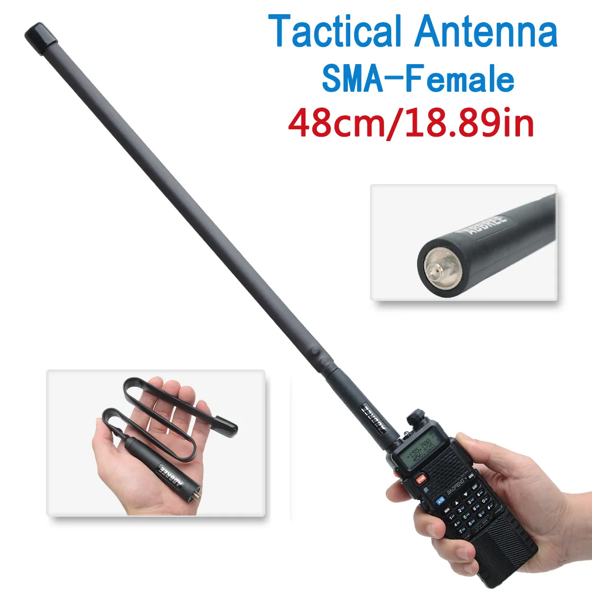 Bewinner Antenna Tattica Pieghevole Per Walkie Talkie: SMA-femmina, Dual Band VHF/UHF 144/430 MHz, Ad Alto Guadagno E Segnale Stabile