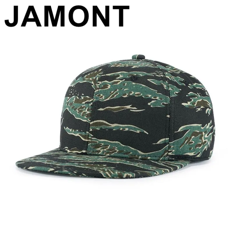 Jamont Camouflageスナップバックキャップ空白フラットカモ野球キャップユニセックスヒップホップキャップ男性女性戦術コットン帽子調節可能なゴーラ