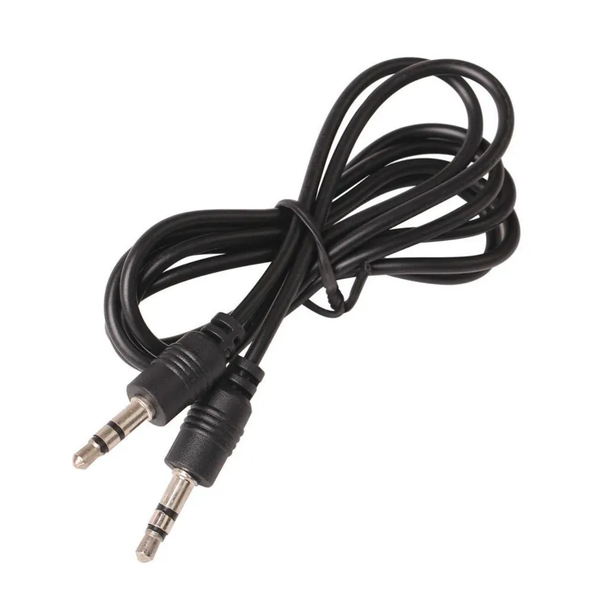 100 sztuk / partia Black 1M Aux Cable 3.5mm do 3,5 mm Stereo Jack Plug Male do Male Audio Aux Cord do głośnika słuchawki telefonu komórkowego