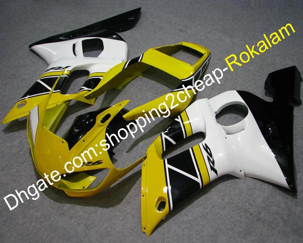 Kit de justo para Yamaha YZFR6 1998-2002 YZF 600 R6 98 99 00 01 02 YZF-R6 Motocicleta montagem peças amarelo preto branco (moldagem por injeção)