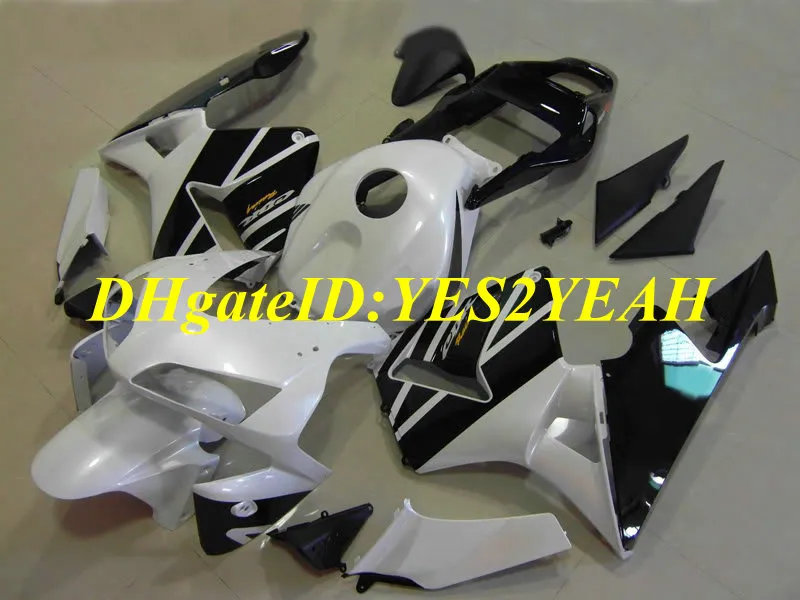 Motorcykel Fairing Kit för Honda CBR600RR 03 04 CBR 600RR F5 2003 2004 05 CBR600 ABS Vit Svarta Fairings Set + Presenter HG38