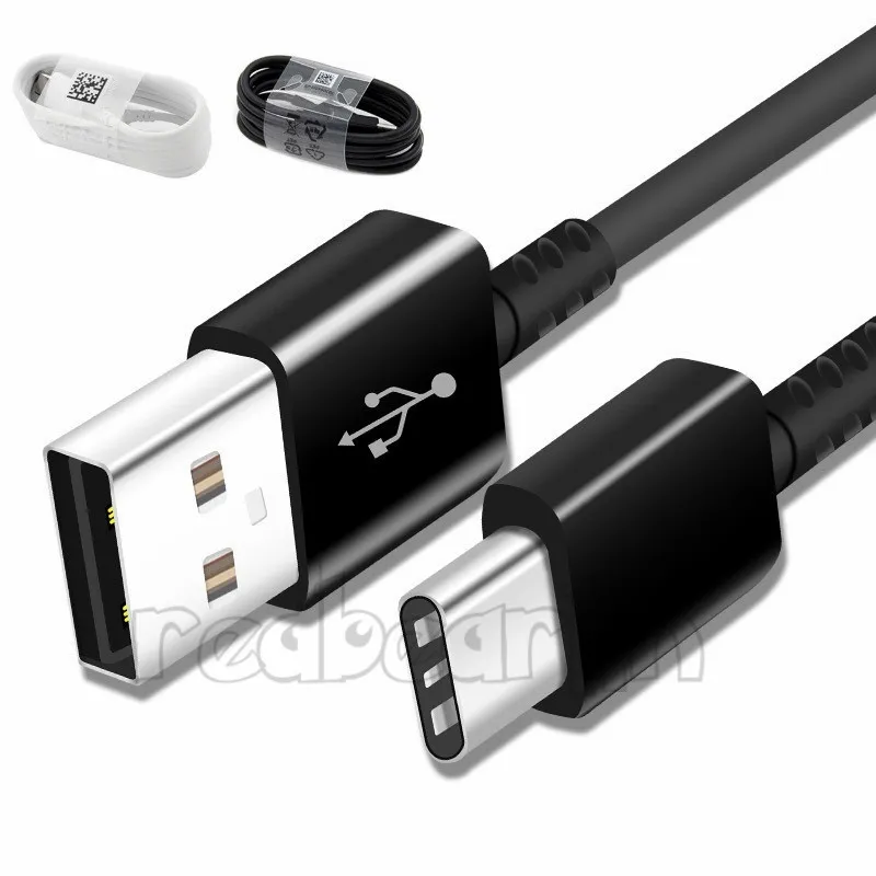 Charging rápido 1,2m 4ft Tipo C Cabos USB USB-C Cabo de carregador de dados para Samsung S8 S10 S20 S22 S23 Nota 10 HTC LG