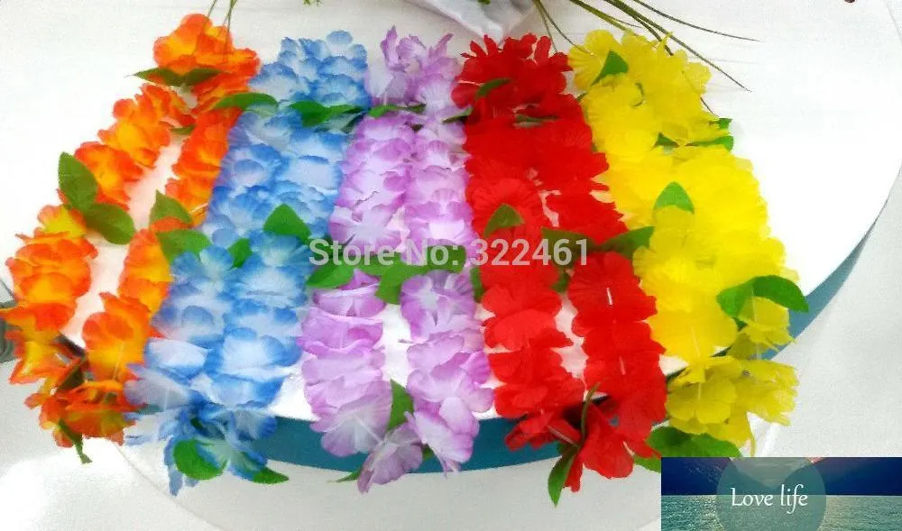 20pcs/lot new 2015 wedding decoration hawaiian Flowers lei with leaf Hawaii Party Dress Necklace artifical