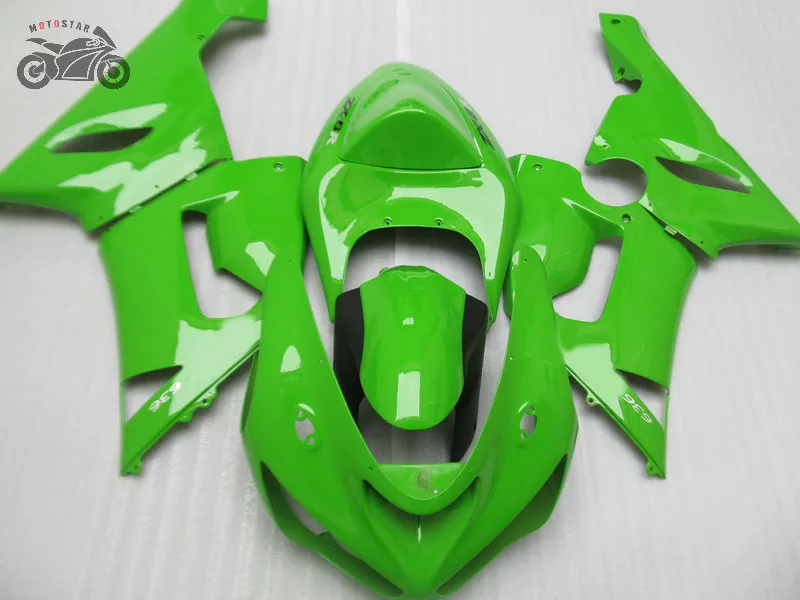 Gratis Custom Chinese Fairing-kits voor Kawasaki Ninja ZX6R 2005 2006 ZX636 636 ZX-6R 05 06 Heldergroene Motorfiets Verklei Delen