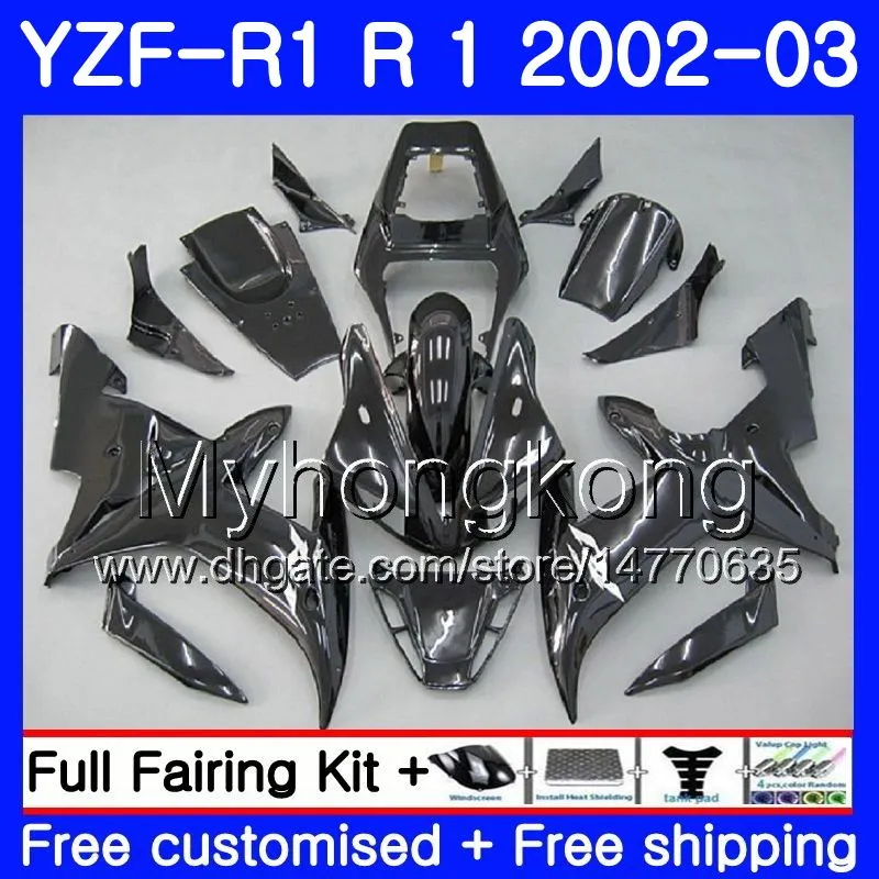 Bodys per YAMAHA YZF-1000 YZF R 1 YZF R1 2002 2003 Carrozzeria 237HM.39 YZF 1000 YZF-R1 02 YZF1000 Telaio YZFR1 02 03 Carenatura nero fabbrica calda