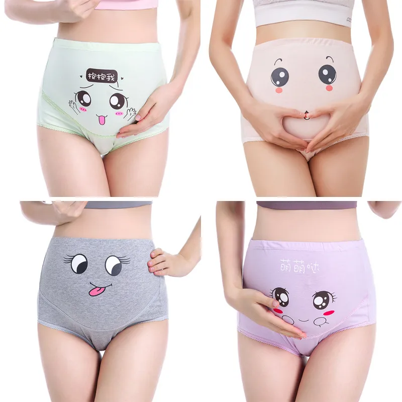 Breathable High Waist Maternity Pregnancy Panty With Cartoon Face Pattern  For Comfortable Pregnancy Wear From Lulushop, $3