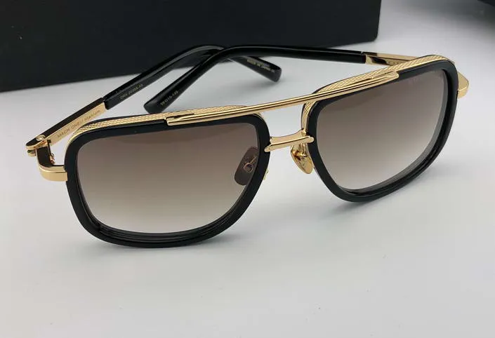 Partihandel-Classic Gold / Brown Pilot Solglasögon Gafas de Sol Sonnenbrille Luxury Designer Solglasögon för män Gafas de Sol Ny med låda