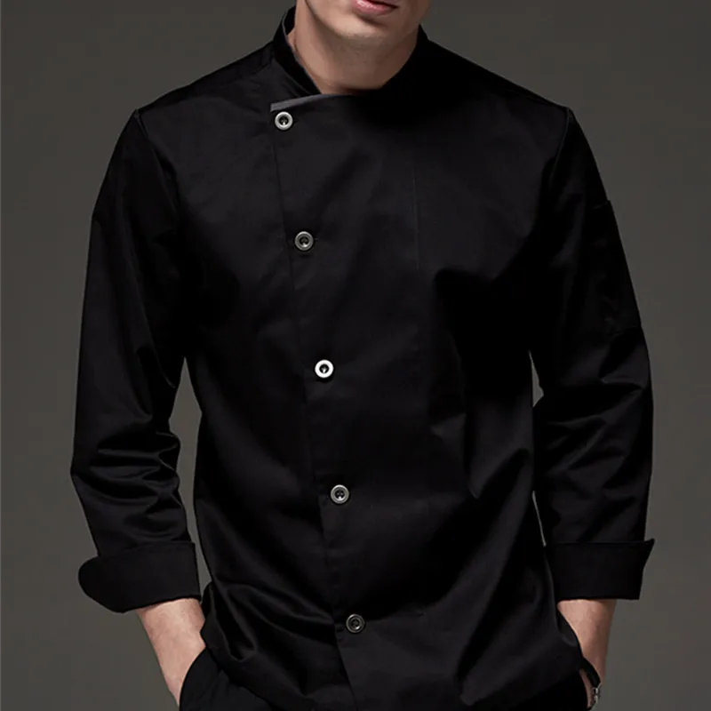 Черно белая рубашка с длинным рукавом эль -ресторан кулинарная квартира бистро бара кафе гостеприимство