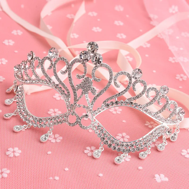 Shiny Rhinestone Crown Party Mask Venetian Masquerade Masks Girls Women Sexy Eyemask Hen Night Halloween Christmas Props