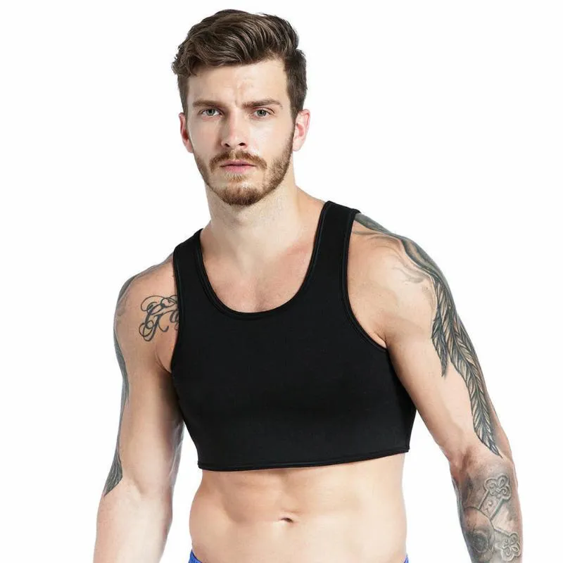 Men s Breathable Neoprene Chest Support Vest for Basketball Football Running Black 2024