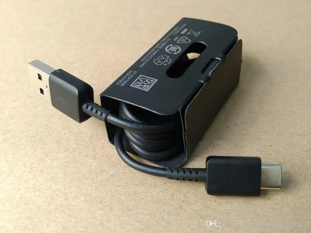 100% Original S10 USB Type C-laddningskablar Typ-C 2A Fast Charger Data Cable för S8 S9 Plus Huawei laddningssladd