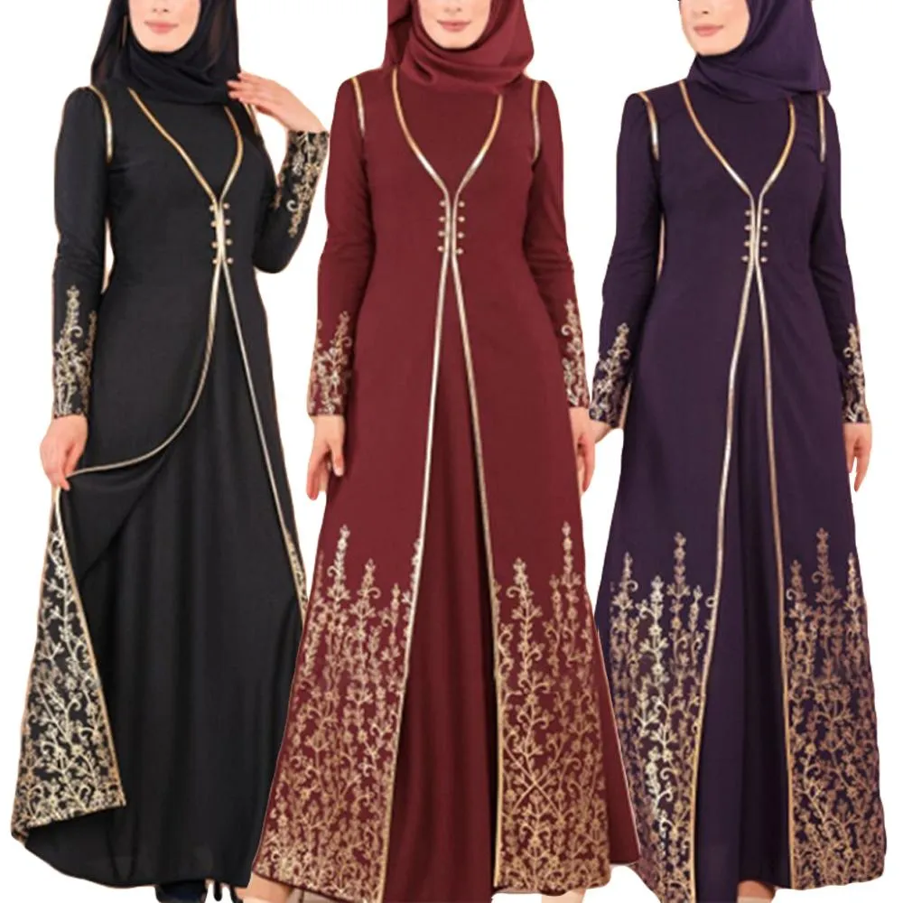 Dubai Women Cardigan Long Dress Abaya Muslim Open Kaftan Robe Robe Party  Gown | eBay