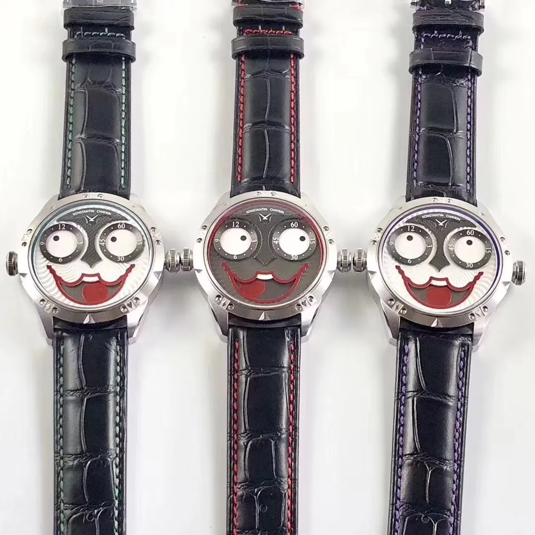 42MM design unico e accattivante quadrante Joker in acciaio inossidabile rosso lunetta interna NH35A orologio da uomo automatico orologio da polso in vetro zaffiro impermeabile