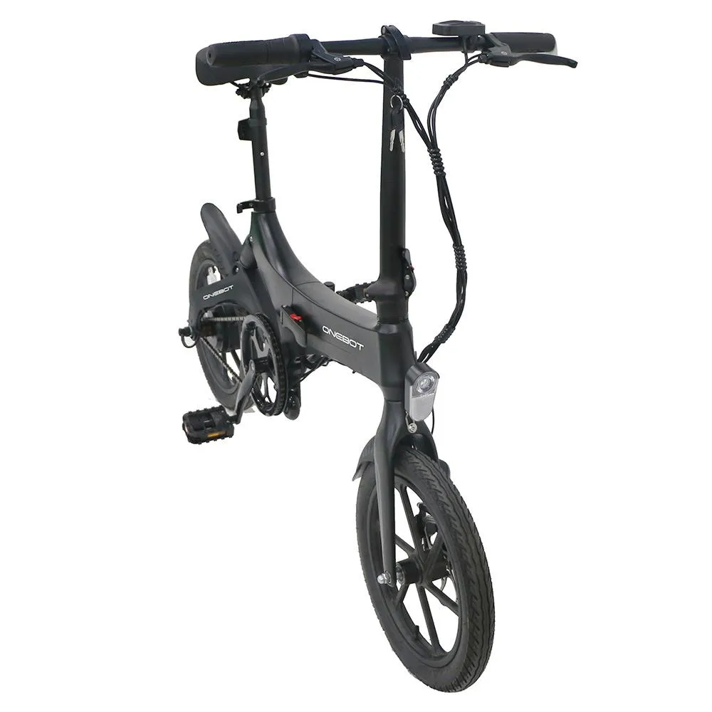 ONEBOT S6 portátil Folding bicicleta elétrica 250W Motor Max 25 kmh Bateria 6.4Ah - Black