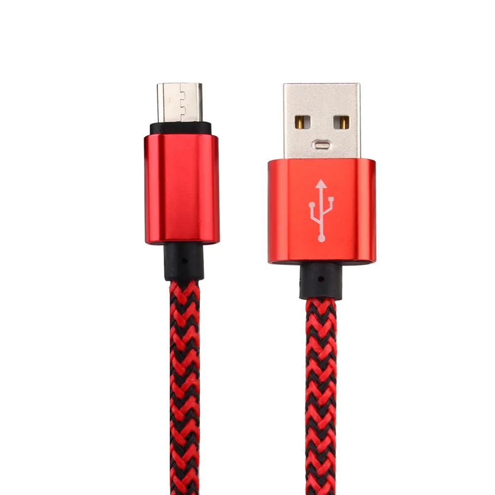 Micro USB Tipo C 1M 3FT 2.0A Onda Intrecciato In Alluminio Metallo Adattatore Caricatore Cavo In Nylon Intrecciato Cavo per Smart phone 200 PZ