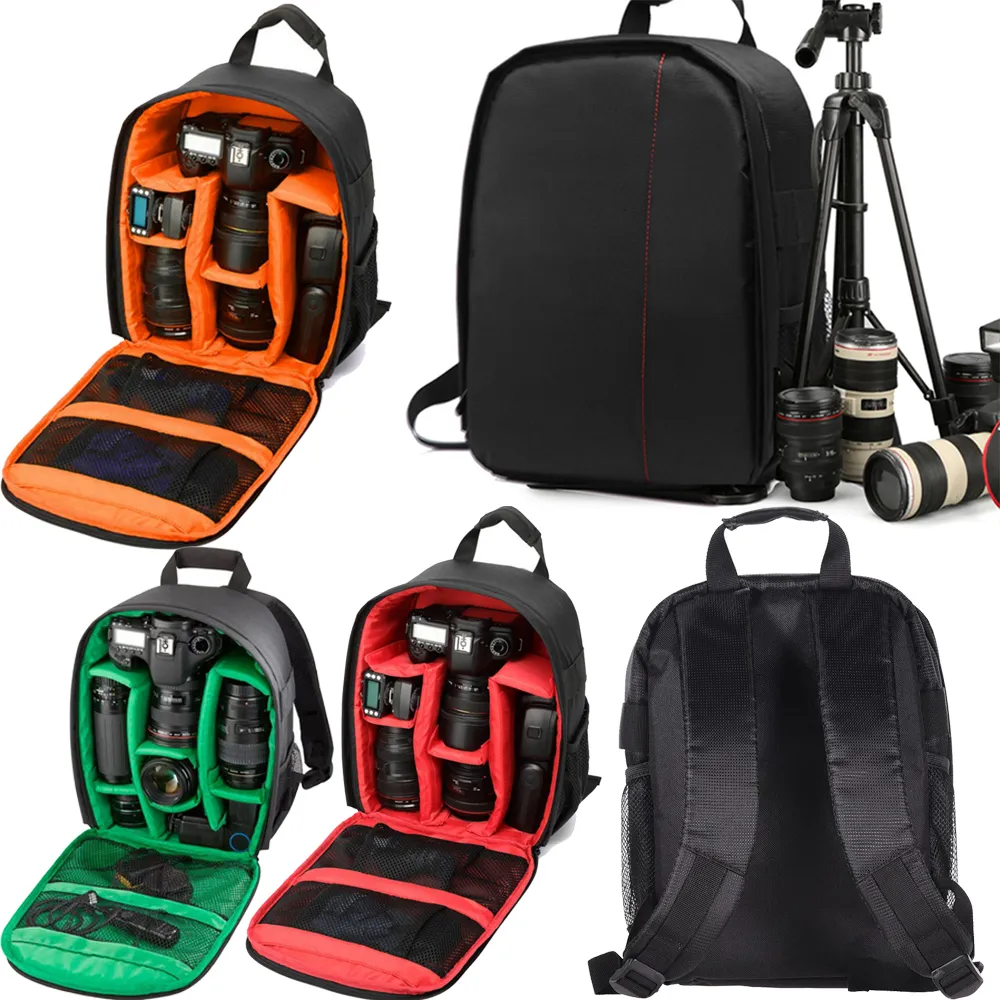 Waterproof DSLR Camera Bag Caso Backpack Mochila Grande Capacidade de viagens ao ar livre sacos de ombro para câmeras mirrorless lente Pisca Tripé