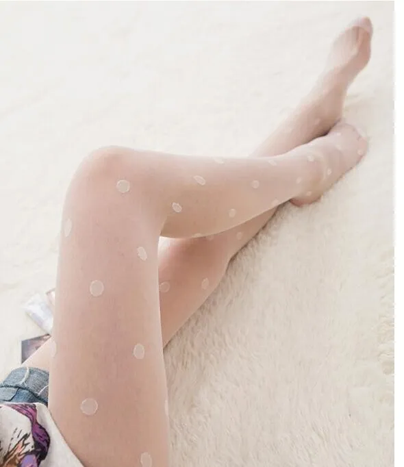 Stylish 2019 Sheer Lace Pantyhose Stockings For Women Black And White Black  Polka Dot Tights C6032 From Hltrading, $0.94